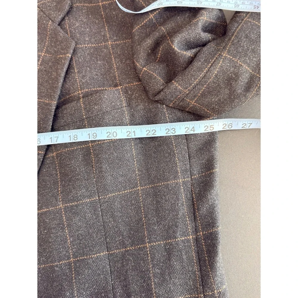 Oscar de la Renta Blazer Men's Charcoal Gray Plaid Sports Coat Work Preppy 48L